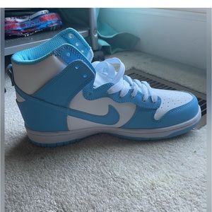 Never worn blue and white Nike dunks